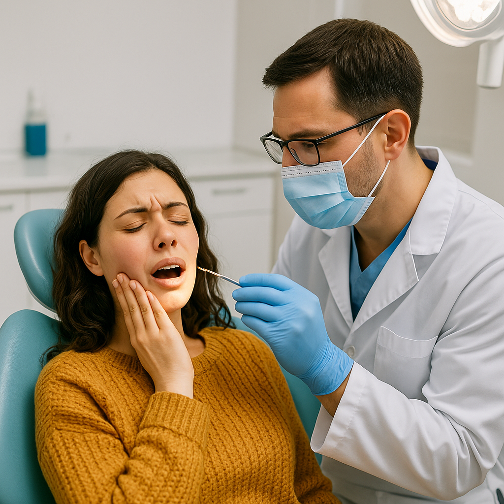 "دندانپزشک در حال درمان درد دندان بیمار در دندانپزشکی پارسیان نازیآباد جنوب شهر تهران با امکان نوبتگیری فوری